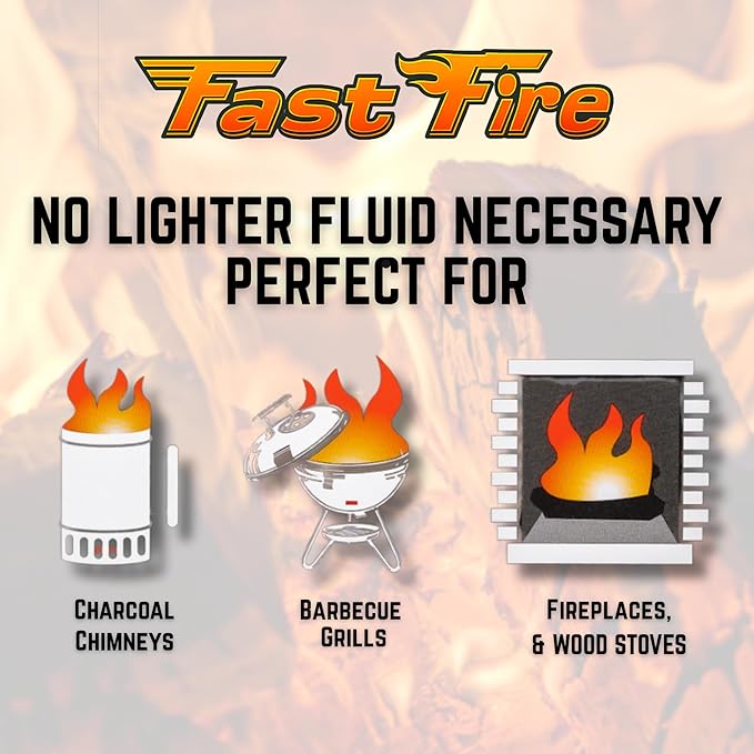 Fast Fire Odorless Fire Starter Cubes – Individually Wrapped Cubes for Grills, Fire Pits, Charcoal Chimneys, Camping & Indoor Fireplaces (18 Count)