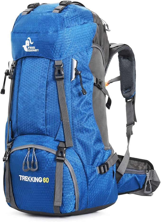 Bseash 60L Waterproof Hiking Camping Backpack with Rain Cover, Large Outdoor Sport Travel Daypack Rucksack for Climbing