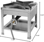 Stainless Steel Single Propane Burner – Outdoor Gas Cooker with 20 PSI Regulator, 200,000 BTU High-Power Portable Propane Stove for Outdoor Cooking, Turkey Frying, Seafood Boiling & More