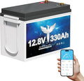 12V 330Ah Lithium LiFePO4 Battery, 200A BMS Rechargeable Lithium Iron Phosphate Battery, Up to 15000 Cycles, 4224Wh-Higher Energy Density, Perfect for Solar Energy Storage, Backup Power, RV, Camping
