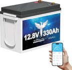 12V 330Ah Lithium LiFePO4 Battery, 200A BMS Rechargeable Lithium Iron Phosphate Battery, Up to 15000 Cycles, 4224Wh-Higher Energy Density, Perfect for Solar Energy Storage, Backup Power, RV, Camping