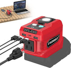 220W Power Inverter Compatible with Milwaukee 18V Batteries (Battery Not Included), DC to 110V AC Converter with 1 AC Outlet, USB-C, Dual USB-A & 400LM LED – Outdoor, Camping & Emergency Use