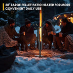 Rayzi 58 Inch Pellet Stove, Patio Heater Wood Pellet Heater, Pellet Fire Pit for Outdoor - Smokeless Wood Pellet Burning Flame, Outside Backyard Bonfire, Fireplace for Camping Patio Garden Picnic