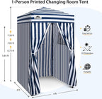 EAGLE PEAK Flex Ultra Compact 4x4 Pop-up Canopy, Sun Shelter, Changing Room, Portable Privacy Canopy Cabana for Pool, Fashion Photoshoots, or Camping, White/Blue