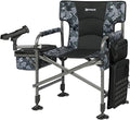 X Strike Fishing Chairs with Rod Holder, Folding Ice Fishing Chair for Adults Outdoor Camping Chair Leg Adjustable with Cooler Bag and Storage Bag for Ice Fishing, Camp, Lawn, Patio, Garden