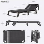 Folding Camping Beds, Camping Bed for Adults with Mattress, Folding Chaise, Portable Sleeping Cot, Foldable Lounge Chair for Outdoor Beach and Pools