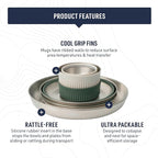Sea to Summit Detour Stainless Steel Collapsible 2 Person Camp Dinnerware Set (2 Plates, 2 Bowls, 2 Mugs)