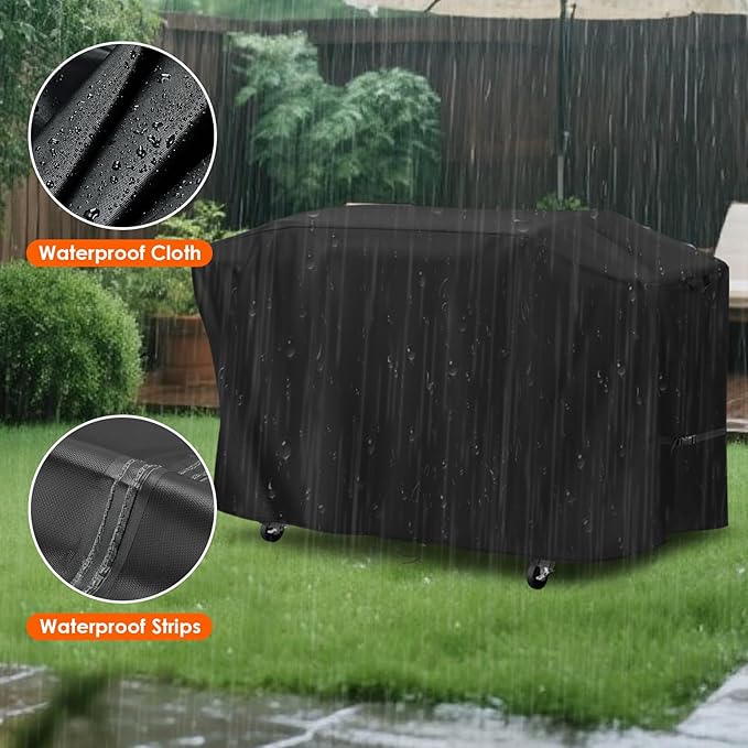 Grill Cover for Weber 28" Rust-Resistant Griddle, 53in Outdoor Flat Top Grill Cover Waterproof for Weber 3-Burner Griddle 1501005 and BBQ Grills-53x24x34inch