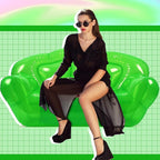 Kigley Inflatable Chair Blow Up Couches Transparent Inflatable Sofa Seat Yard Patio Portable Air Couch Furniture for Outdoor Indoor Camping Beach Room(Double Seat,Green)