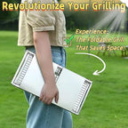 Foldable Small Charcoal Grill - Stainless Steel & High - Temp Resistant, Perfect for 2-3 Outdoor Enthusiasts! Ideal for Camping, BBQs, Picnics & Tailgating, Super Portable Yakitori Grills