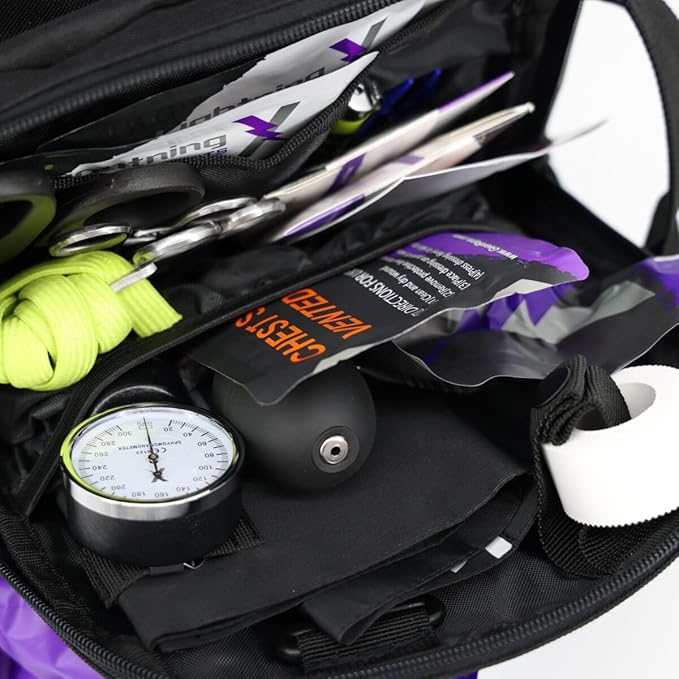 Lightning X Stocked Modular Trauma & Bleeding First Aid Responder Medical Backpack + Kit - Black