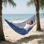 Dark Blue Leaves Hammocks Cloth Hammock for Camping Travel Accessories