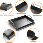 17" x 13" Nonstick Coating Cooking Griddle for Gas Grill, Universal Flat Top Plate Insert with Grease Groove and Removable Handles for Weber Charbroil Camp Chef/Gas Stove/Electric Flat Griddle