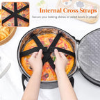 Lifewit Insulated Double Decker Round Casserole Carrier, Portable Pie Carrier Bag for Hot or Cold Food, Fits 12.5" Baking Dish, Thermal Lunch Tote for Potluck Parties, Picnic and Cookouts, Grey
