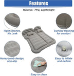 X AUTOHAUX Car SUV Air Mattress Camping Bed Cushion Pillow Flocking Mattress with Electric Air Pump Portable Sleeping Pad Universal Inflatable Thickened for Travel Camping Gray