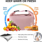 YUDANSI Fashion Lunch Bags for Men Women- Reusable Insulated Leakproof Lunch Box Tote Bag, Cool Bags for Adults,Thermal Cooler Bag for Work Picnic Travel -8L (Pink)
