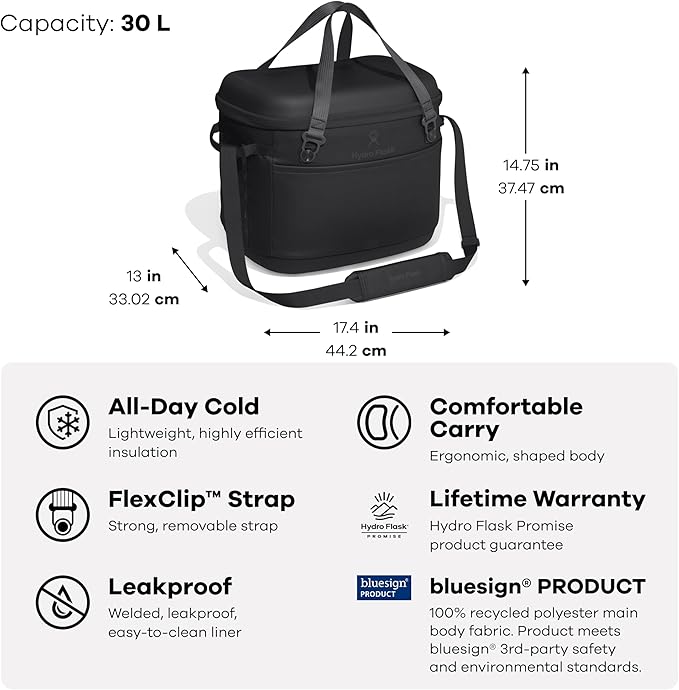 Hydro Flask Carryout Cooler - Insulated Portable Soft Cooler - 30 L Capacity in Birch