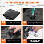 Yesker Portable Water Storage Bladder 30 Gallon – Heavy-Duty 1000D PVC Foldable Water Bladder Tank with 3/4" PVC Spigot for Garden, Camping & Car Use, Black