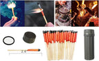 Emergency Fire Starter | Windproof & Waterproof Storm Matches with Waterproof Case & Wax Rope | Survival Gear for Camping, Hiking, Bushcraft, Outdoor Survival