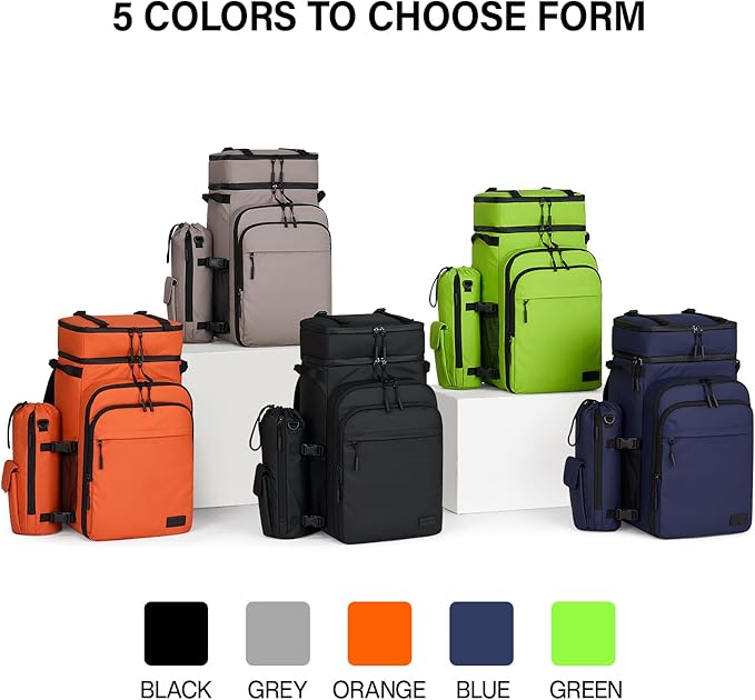 Hanke Backpack Cooler, 40 Cans Soft Leak Proof Picnic Backpack, Portable 2 Insulated Compartments Cooler Backpack Water Resistant for Lunch Beach Travel Camping Picnic Hiking,Blue