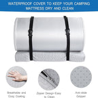 Memory Foam Camping Mattress Pad 3 Inch Thick, Portable Sleeping Pad with Waterproof Cover, Portable Roll Up Cot Mattress Pad Floor Mat for Travel Truck Bed Tent 72" x 24"x 3"