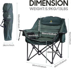 Nice C Camping Chairs, Oversized XL Padded Camping Chair, Outdoor Chair, Lawn Chairs, Lounge Chair, Wide&Thick, Heavy Duty 400lb, Carry Bag, Cupholder & Cooler (Two Green)
