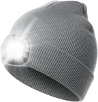 LED Beanie Hat with Light, Headlamp Beanie Cap Unisex Winter Warm Knit Night Light Hat, Knit Beanie Gifts for Men Women Kid