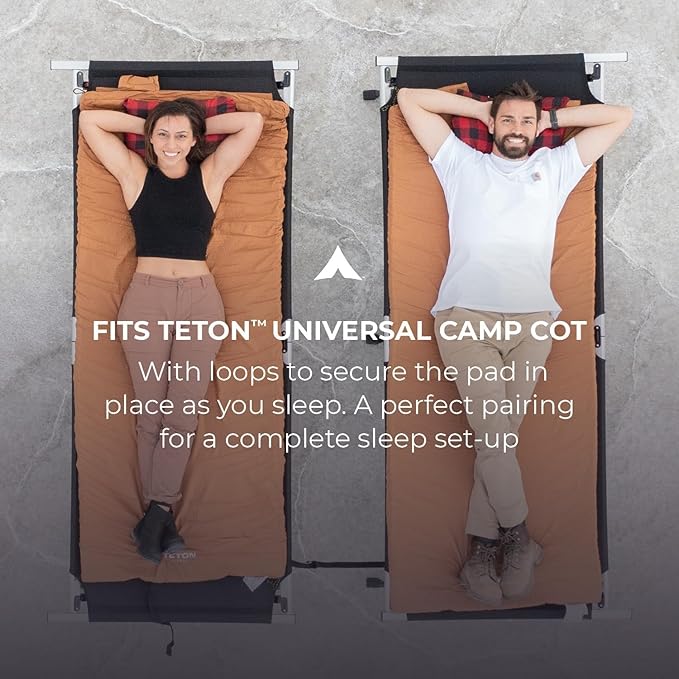 Teton Outfitter Canvas Camping Pad, Comfort Infused Sleeping Pad, Glamping Level Comfort with a Cloud Like Mattress, Perfect with Outfitter Camp Cots