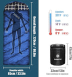 ShinHye 0 Degree Sleeping Bag for Adults - Cotton Flannel 4 Season Cold Weather Winter, XXL Big and Tall Camping Sleeping Bag with Compression Sack