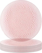 PARTY BARGAINS 13-Inch Charger Plates - 8 Pack, Hammered Pink, Heavy-Duty Disposable Chargers for Elegant Dining - Ideal for Weddings and Formal Events