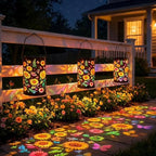 Colorful Sunflower Glow Solar Garden Lantern, Twinkle Halo Lantern, 2026 Waterproof Outdoor Solar Powered Hanging Light for Garden, Let Your Garden Bloom with Light After Sunset (B1-2PCS)