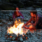 only fire Spit Rotisserie for Outdoor Campfire Grilling, Over Fire Camp Grill with 35×5/16" Square Spit Rod