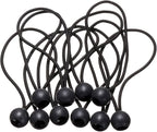 25Pack Length 8 Inch Bungee Cord Ties, Ball Bungee Strap Tarp Tie-Down, Elastic Cord Shock Rope for Outdoor Camping Tarp Clip Tent Canvas Tarpaulin Flag Pole Heavy-Duty Versatile Organize Accessory
