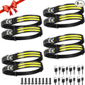 Bud K Rechargeable Headlamp 8 Pack, LED Headlight Flashlight Super Bright with 230° Wide Beam, 5 Modes Waterproof Head Lamp for Outdoor Hiking Running Camping
