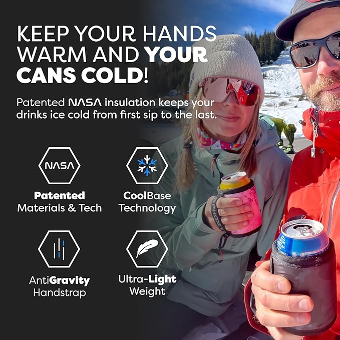 PHOOZY Insulated Can Cooler for Tall 16oz Cans with NASA-Inspired Technology - Patented Koozie That Keeps Drinks Cold 10x Longer - Lightweight Beer Koozie for Outdoor Adventures - Pink