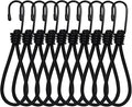 Bungee Cords Heavy Duty Outdoor by Garloy,10 Pcs Mini Bungee Cords with Hooks,Durable Rubber Canopy Ties Ideal for Tarps Tents Wire Racks and Other Camping Accessories