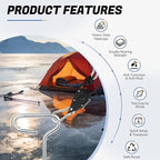 Ice Anchor Tool Kit for Ice Fishing Shelter - 6PC Heavy Duty Ice Tent Shelter Stakes and Drill Bit 1/4" Adapter, Rope Hanger Ice Fishing Tent Accessories