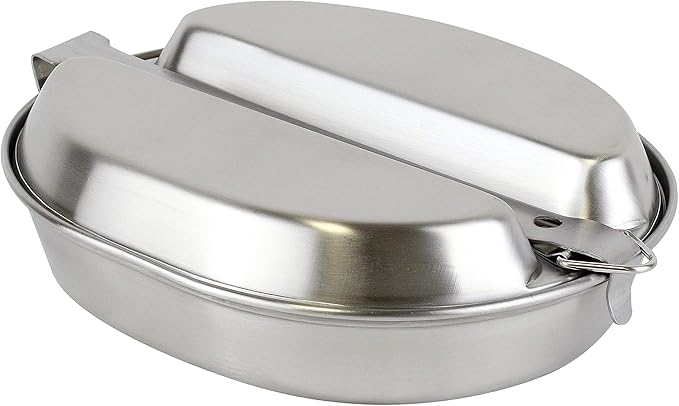 MASTIFF GEARS USGI Military-Grade Mess Kit - 20% Larger 304 Stainless Steel | FDA Compliant w/Utensils & Pouch for Camping, Backpacking, Emergency Prep