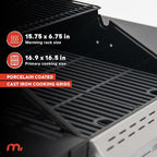 Megamaster Deluxe 2-Burner Gas Grill with Foldable Side Tables, 418 SQ In Cooking Space, 28000 BTUs, Stainless Steel Lid, Propane BBQ Grill for Outdoor Cooking, Patios, Backyards and More - 720-0864MA