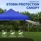 Pop up Canopy Tent with Awning Easy up Canopy with Wheel Bag Heavy Duty Waterproof Commercial Gazebo Tent for Outdoors Parties Vendors