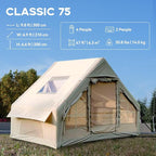 Inflatable Camping Tent with Pump,4-6 Person Waterproof Blow Up Air Tent for Camping Hiking,Easy to Set Up 4-Season Inflatable House Tent with Oversized Canopy.