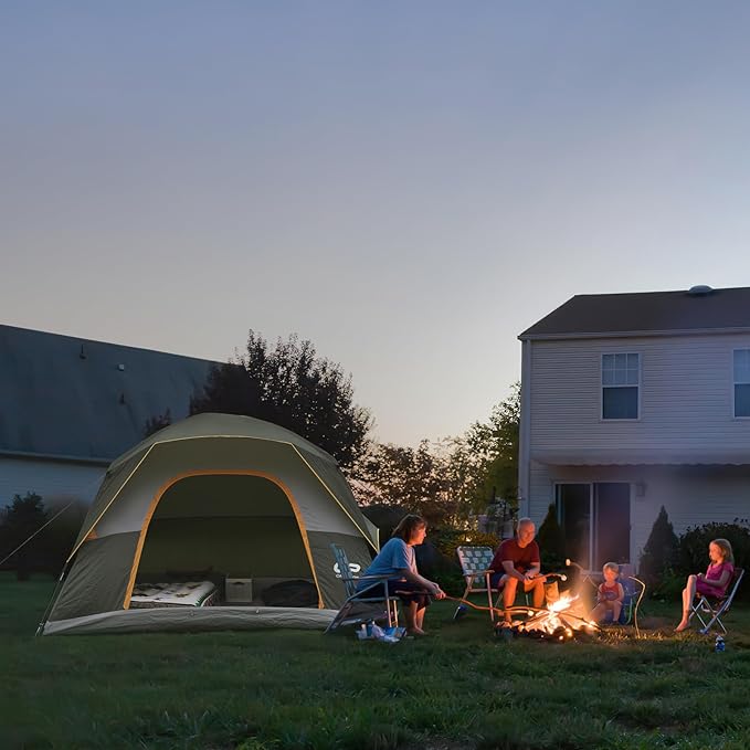 Tents for Camping 6 Person Tent Waterproof Windproof Double Layer Family Camping Tent, Easy Setup Dome Tent with Large Mesh Windows & Wider Door for Outdoor Camping & Hiking
