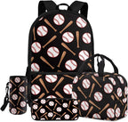 Kids Basketball Backpack 4 Piece Set with Lunch Box and Water Bottle Bag Boys Backpack 6-10 10-12 Years Old Kindergarten Elementary Middle Lightweight Camping Mochilas Escolares Para Niños