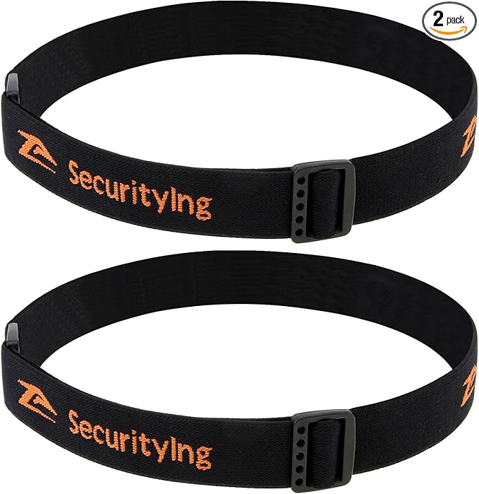 SecurityIng Elastic Headband Adjustable Headlight Strap Fit for 22mm - 26mm Torch Headlamps Holder (2)