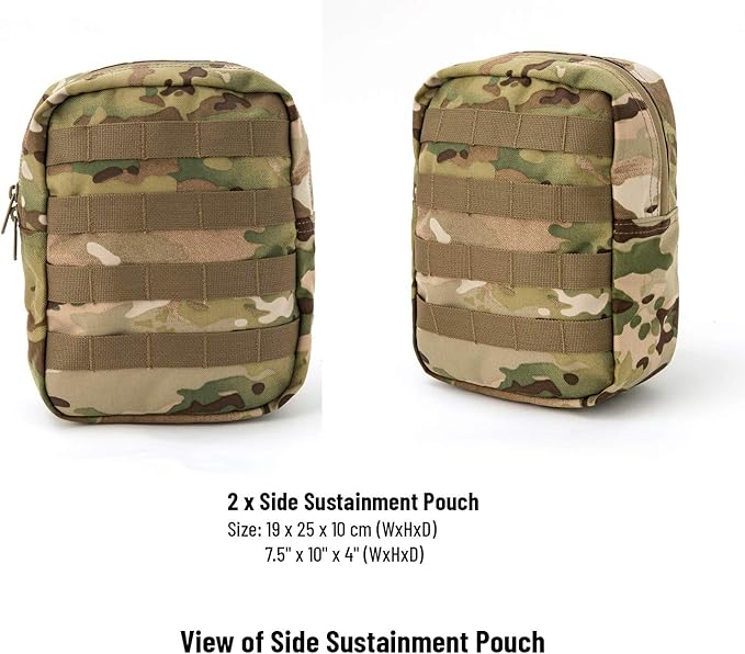 Akmax MOLLE II Medium Rucksack Military Tactical Backpack with Detachable Side Pouches & Upgraded Frame for Enhanced Comfort