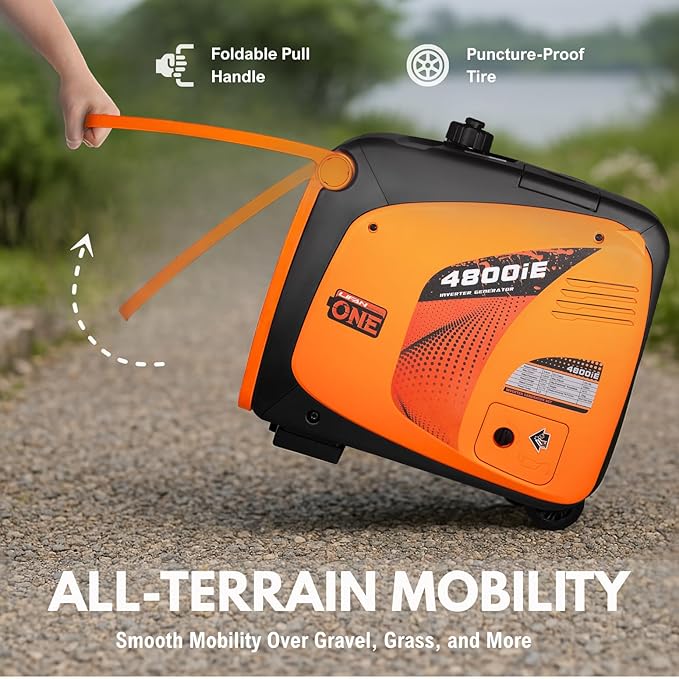 LIFAN 4800W Portable Inverter Generator with Remote Electric Start, Super Quiet Gas Powered Engine, 30A RV Ready Outlet & CO-Minder Sensor, EPA Compliant for Camping, Travel Trailers & Home Backup