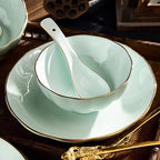 Bone China Dinner Sets Nordic Creative Phnom Penh Combination Ceramic Tableware Suit Suitable for Gifts Wedding Hotel 56 Piece