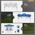 Sophia & William Canopy Tent Pop Up 12x12ft Base/9x9ft Top Easy Set Up Tent Slant Legs, Outdoor Canopies Shelter with 1 Sidewall & 4 Sandbags, 1 Roller Bag & Storage Bag, 8 Stakes & 4 Guy Ropes UPF50+
