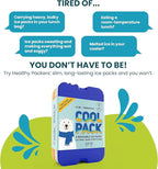 Healthy Packers Ice Packs for Lunch Boxes & Coolers - Original Cool Pack | Slim & Long-Lasting Reusable Ice Pack for Lunch Bags | Freezer Packs for Coolers (Set of 4)