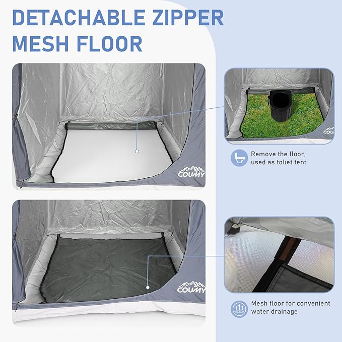 Instant Camping Shower Tent, Privacy Shelter, Portable Outdoor Sun Shelter for Camping Beach Hiking Fishing, 1 Room/2 Rooms